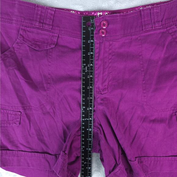 Gloria Vanderbilt Shorts Womens 8 Purple Cargo Rolled Cuff Stretch Style Janet - Picture 6 of 10